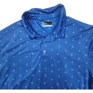 PGA Tour Men's Polo Shirt Golf Club‎ Logo Pattern Blue Sz XXL